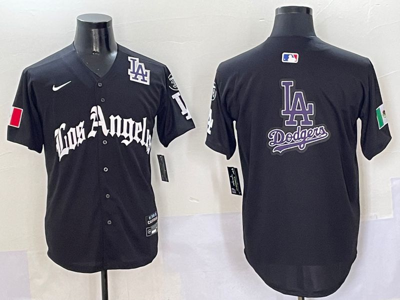 Men Los Angeles Dodgers Blank Black Five generations Joint Name 2025 Nike MLB Jersey style 27